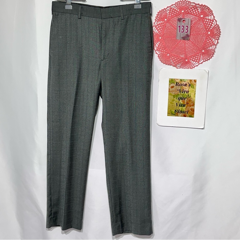 Perry Ellis Men's Dress Flat Front Dress Pants - Picture 2 of 10